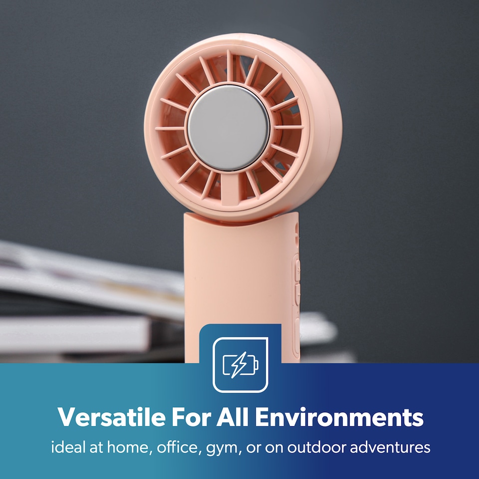 image 1 of GEEPAS Handheld Portable Mini Fans Pack of 2(Pink & Cream)