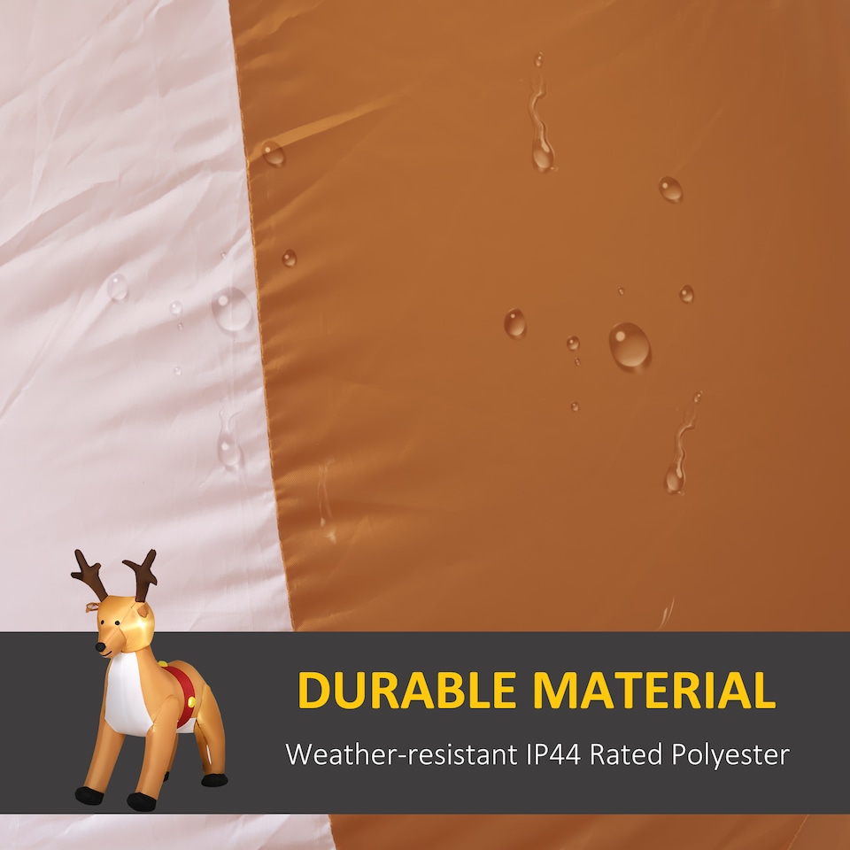 image 1 of HOMCOM 6ft Christmas Inflatable Reindeer Decoration Xmas Indoor Outdoor Fun w Lights Accessories Holiday Blow Up Decor Animal