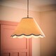 image 3 of ValueLights Florie Natural Large Taper Lamp Shade Scallop Blue Trim & Bulb | Blue