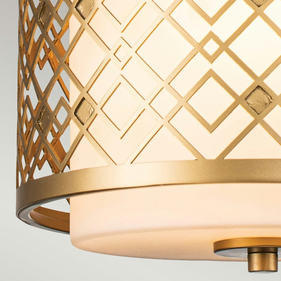 image 1 of Ziggy Cylindrical Pendant Ceiling Light, Lacquered Gold