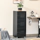 image 1 of HOMCOM Rolling Storage Cabinet 3-Tier Mobile File Cabinet with Wheels & Metal Doors for Home Office, Living Room, Black