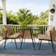 image 2 of Valena Patio Garden Bistro Set 3 Piece Rattan Outdoor Furniture Table & Chairs