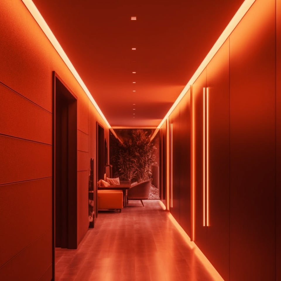 image 1 of 24V COB LED Strip Lights with 320 LEDs M, 10W M, 800lm M, CRI 90-92, Red Colour