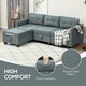 image 5 of HOMCOM Convertible Modular Sectional Sofa w/ Storage Wood Frame Dark Grey | Multi | Three Seater