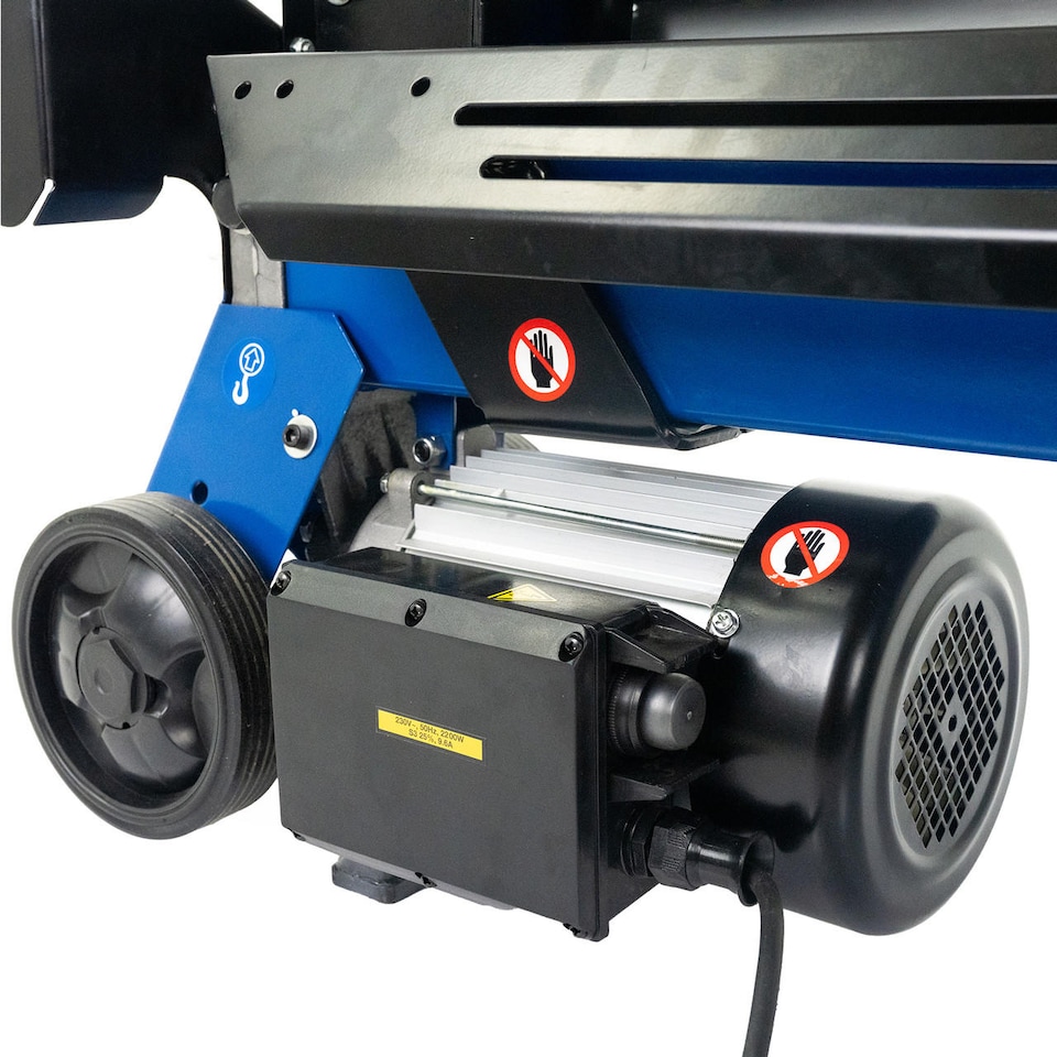 image 1 of Hyundai 7 Tonne Horizontal Electric Log Splitter with Hydraulic Ram, Steel Protection Cage 520mm Length Wood Chopper HYLS7000HE