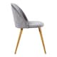 image 3 of Set of 2 Lucia Ergonomic Velvet Dining Chairs with Wooden Legs, Modern Upholstered Accent Chair | Grey