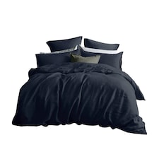 Martex Linen Duvet Cover Navy Blue - King