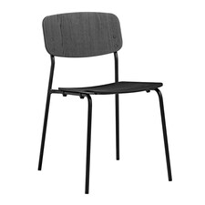 Lorsta Stacking Side Chair in Black Ash with Black Frame. Black
