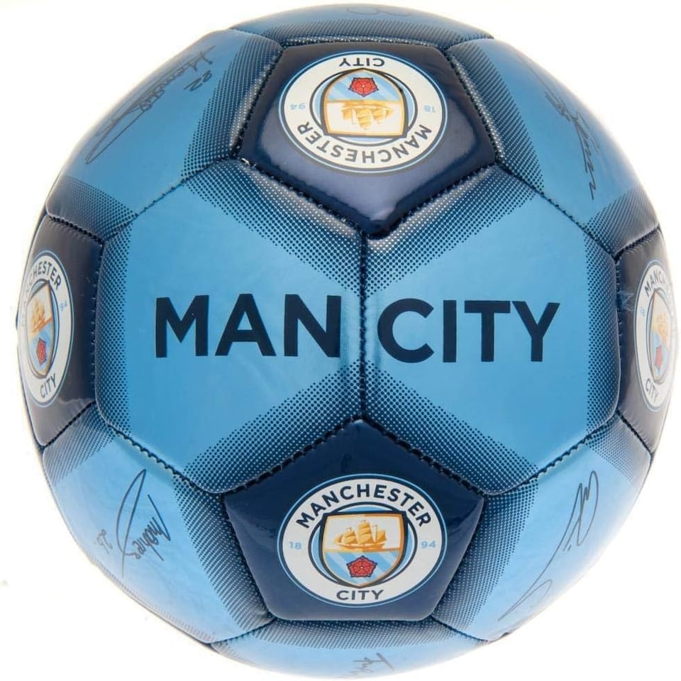 image 1 of Manchester City FC Signature Football - Size 5 Blue