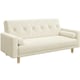 image 1 of Yaheetech Velvet Convertible Sofa Bed with 2 Bolster Pillows-Beige
