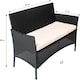 image 3 of Straame 4PC Rattan Garden Furniture Set with Table, 2 Cushioned Chairs & Double Sofa, (Black) Black