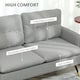 image 3 of HOMCOM Modern Upholstered Two Seater Sofa for Bedroom Living Room Grey