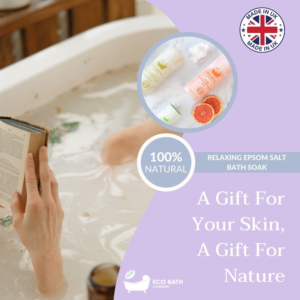 image 1 of Relaxing Lavender Epsom Salt Bath Soak Gift Tube
