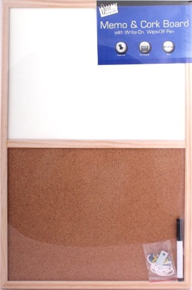 image 1 of Tallon Just Stationery 400x600mm Split White/Cork Board