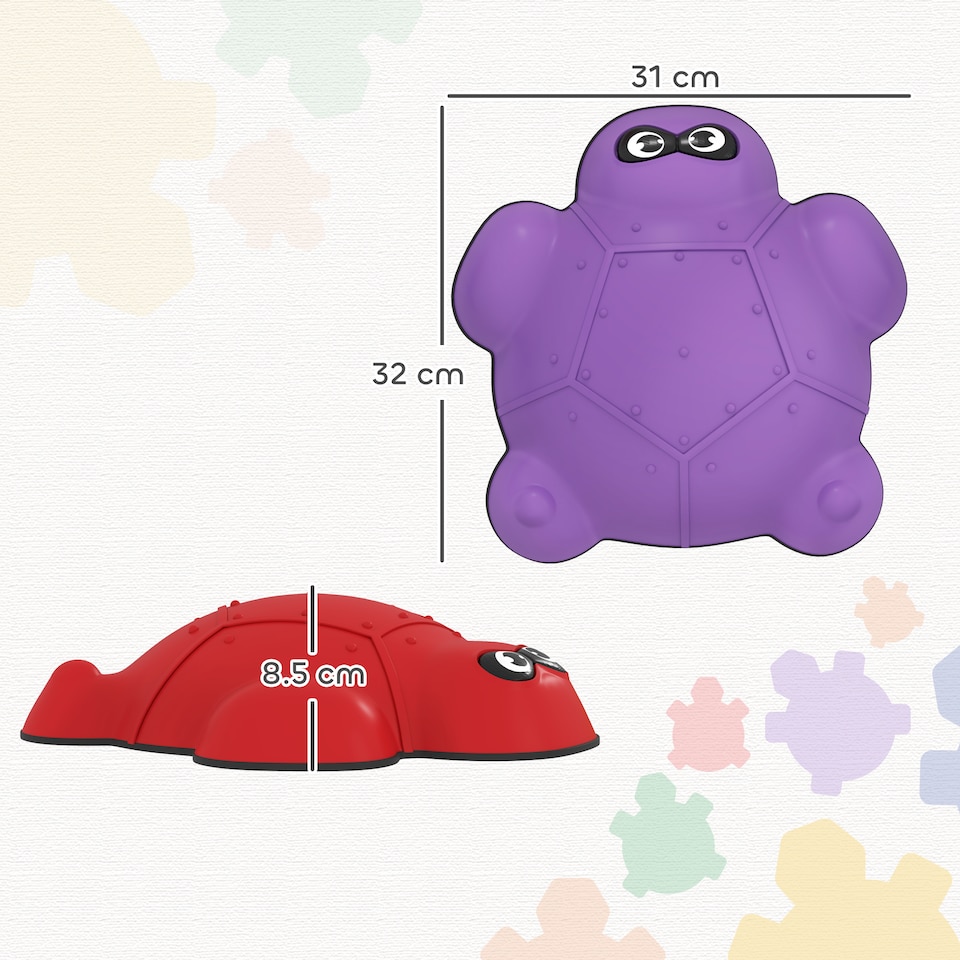 image 1 of AIYAPLAY 9PCs Kids Stepping Stones, Turtle-Shaped Stackable Balance Stones