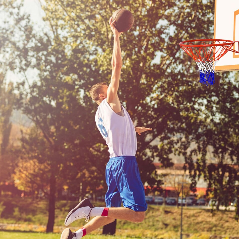 image 1 of COSTWAY 46 cm Basketball Replacement Net Goal Hoop Red Red | Standard