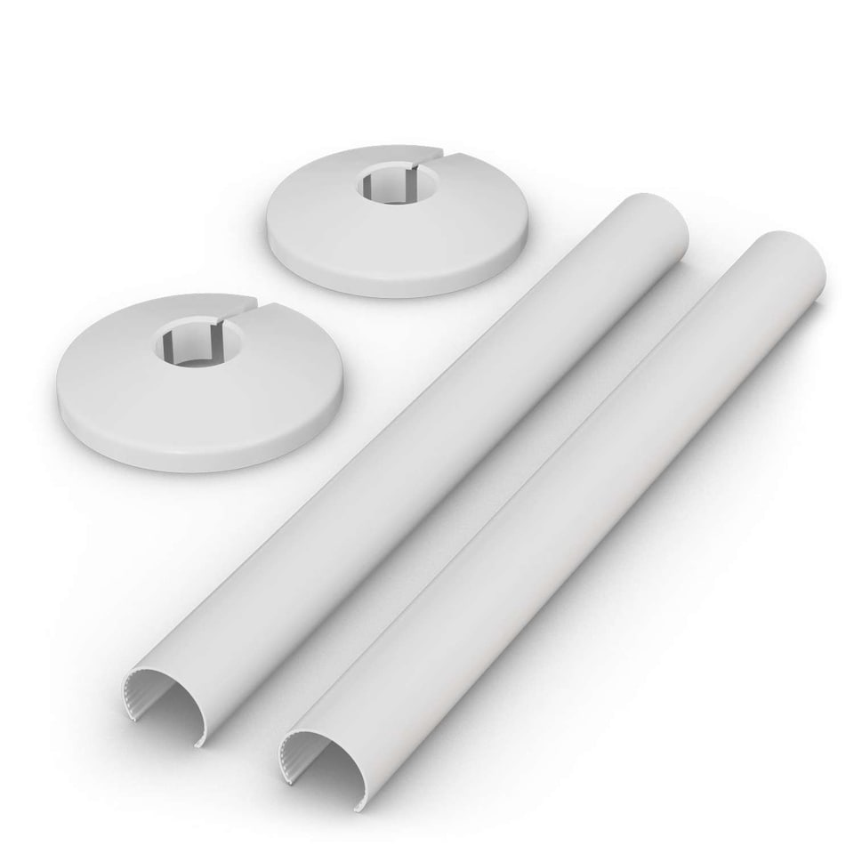 image 1 of Talus Gloss Snap On Pipe Covers - White - 200mm