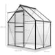 image 7 of Outsunny Polycarbonate Walk-in Garden Greenhouse w/ Sliding Door Grey | Grey | Grey | 1