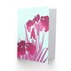 image 2 of Ohara Koson Pink Iris Flowers Turquoise Floral Design Greeting Card