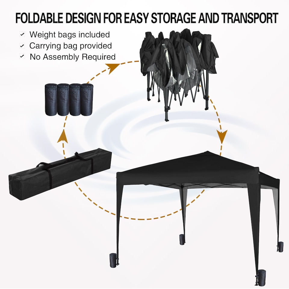 image 1 of MCC Direct Gazebo 3x3 Pop up Black | Black | Black