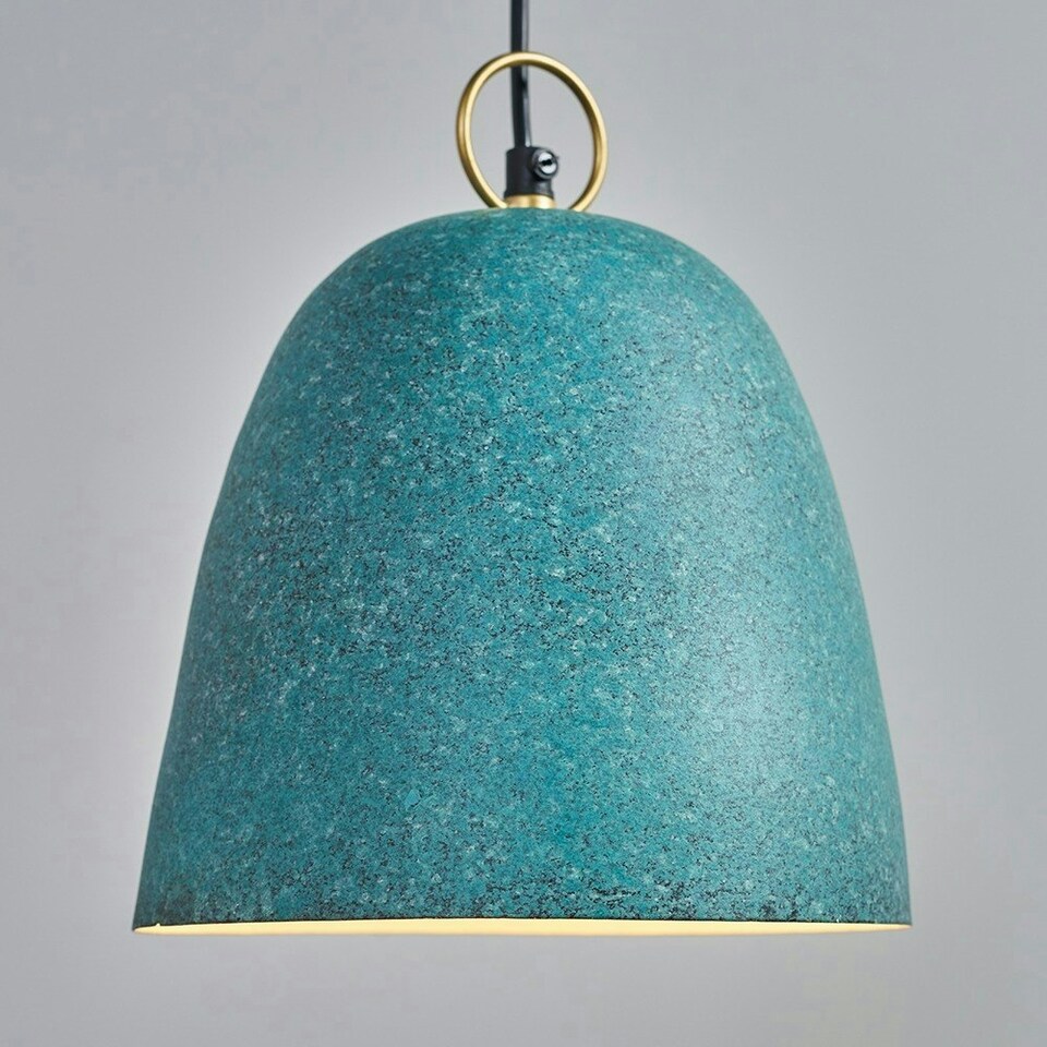 image 1 of ValueLights Contemporary Speckled Green Dome Ceiling Pendant Light Fitting