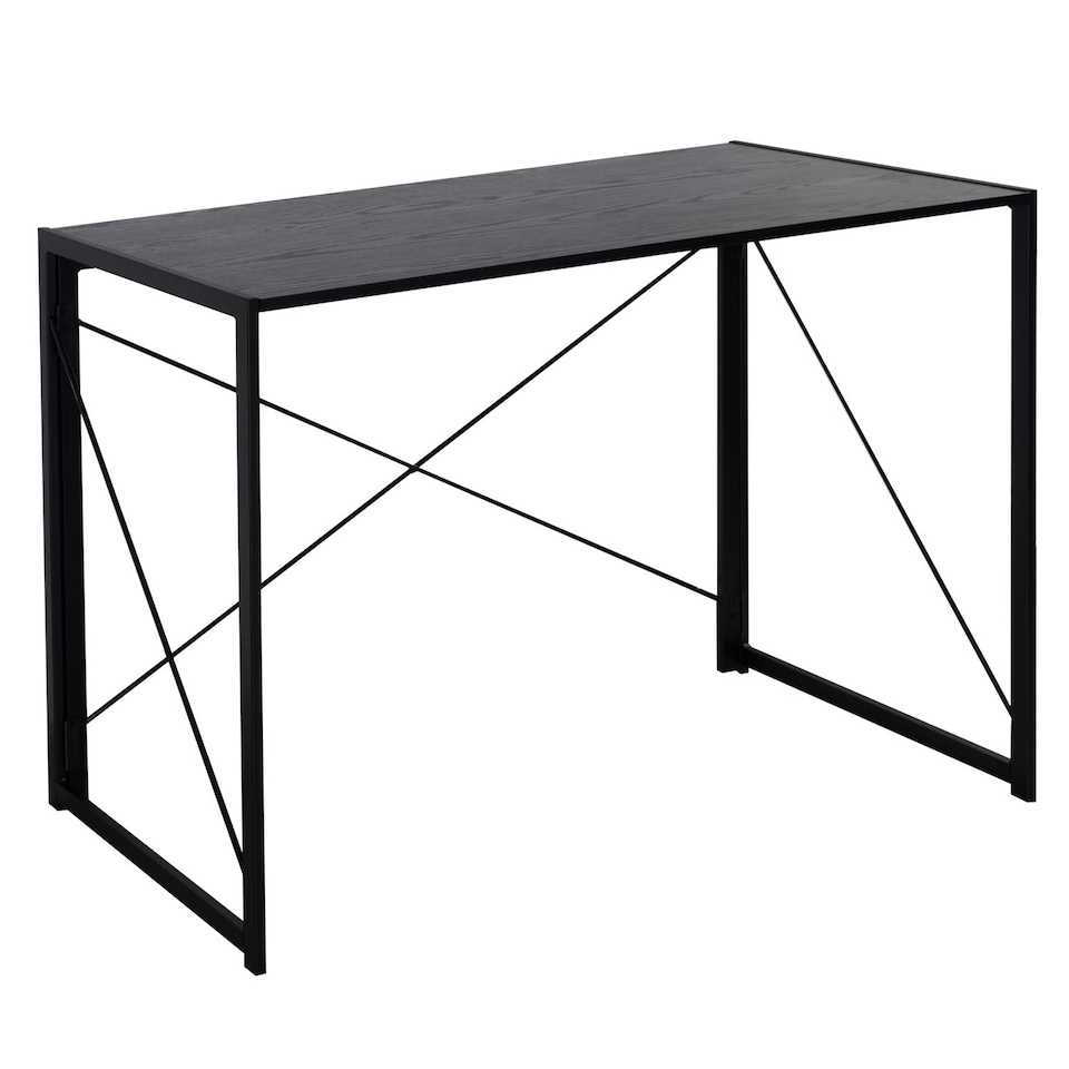 image 1 of House of Home Wooden Folding Office Desk Foldable Computer and Study Table Ideal for Laptops Black | Black