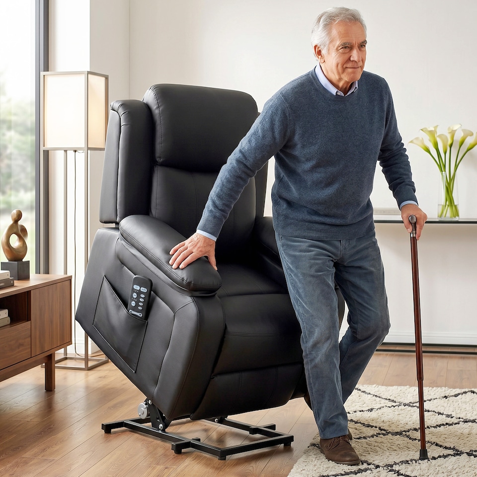 image 1 of HOMCOM Riser and Recliner Chair Power Lift Recliner with Remote