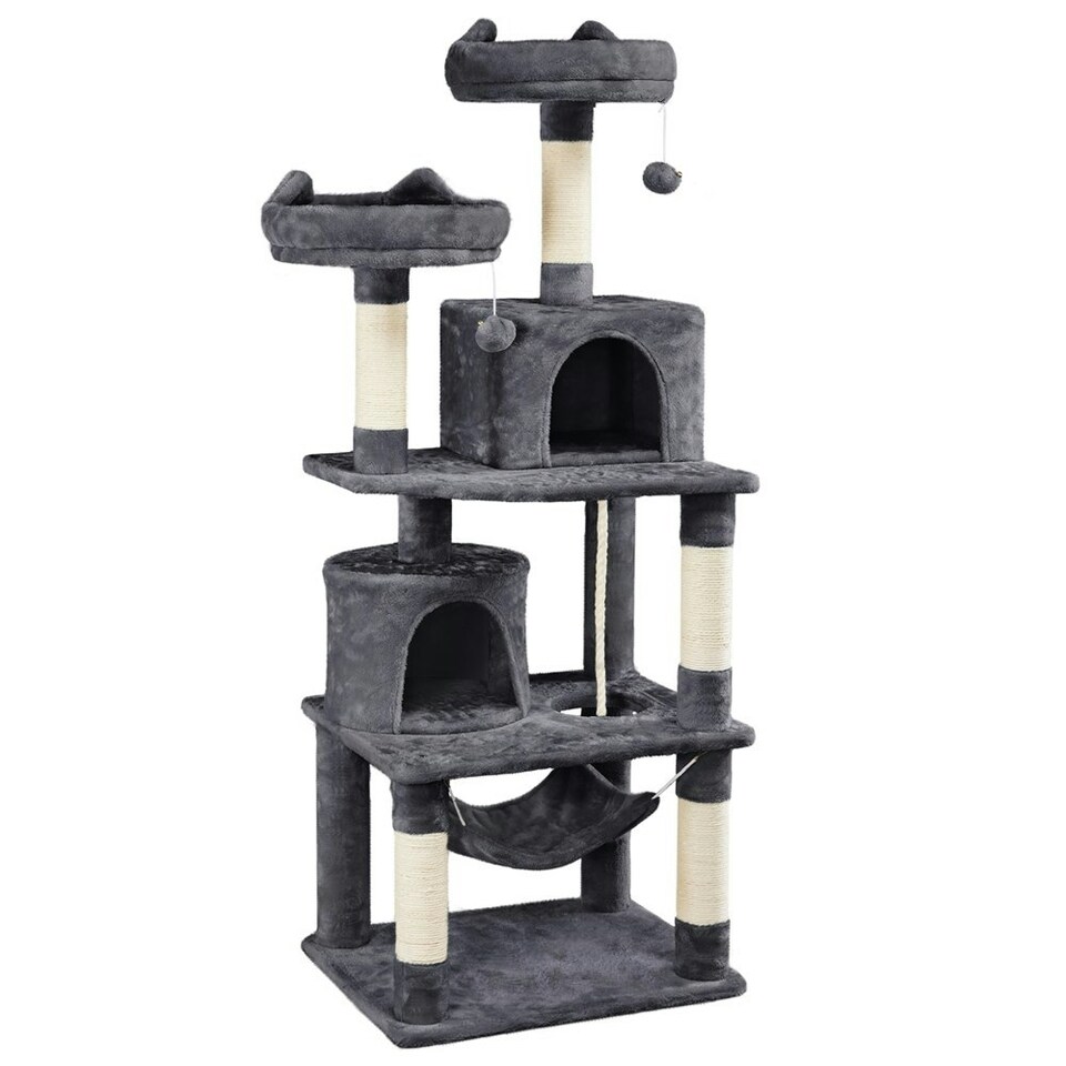 image 1 of Yaheetech 158 cm Multi Level Cat Tree with Condos Dark Grey