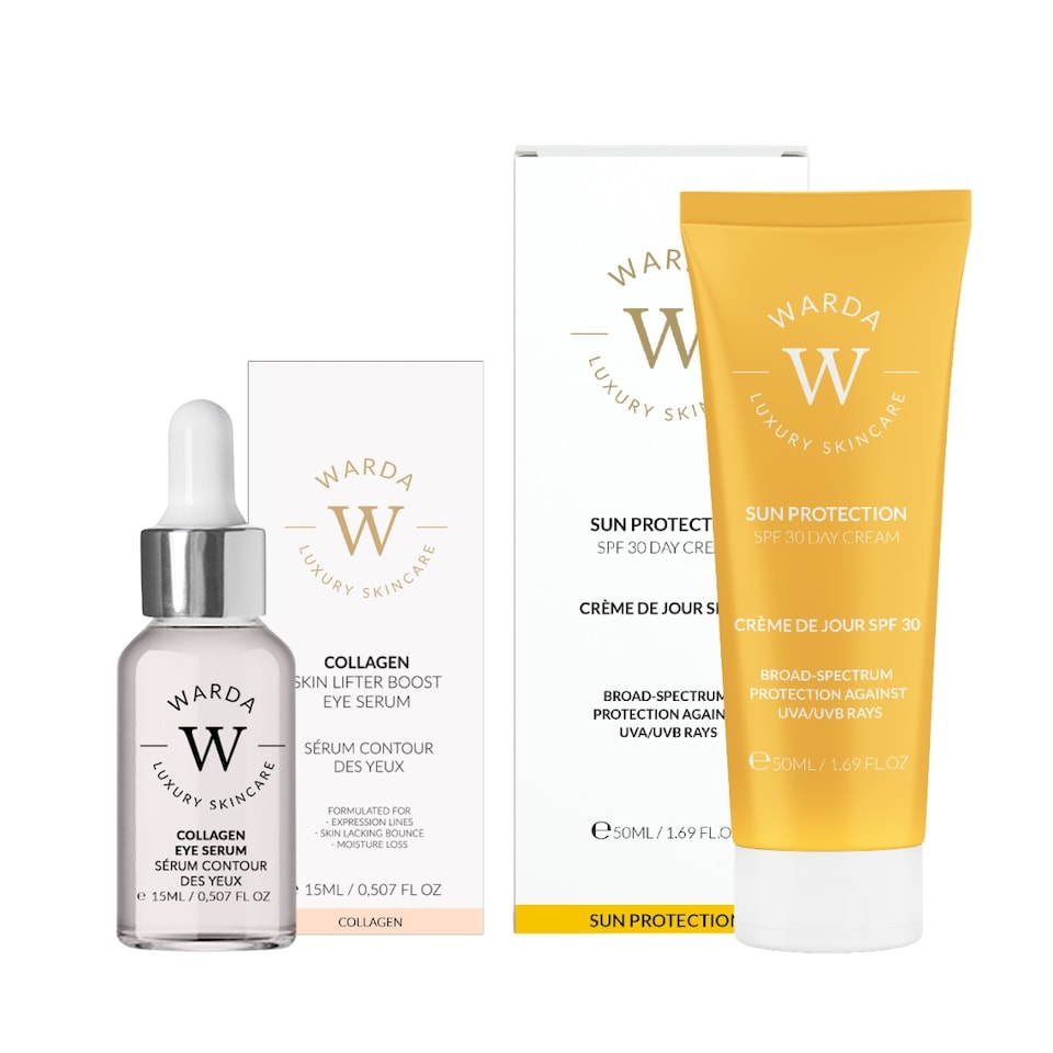 image 1 of Warda Luxury Skincare Skin Lifter Boost Collagen Gel Serum 30ml + Sun Protection SPF 30 Day Cream 50ml