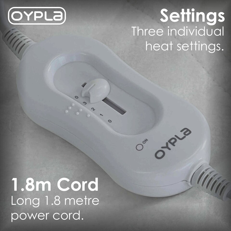 image 1 of Machine Washable Single Electric Blanket Heated Underblanket 3 Heat Settings | White