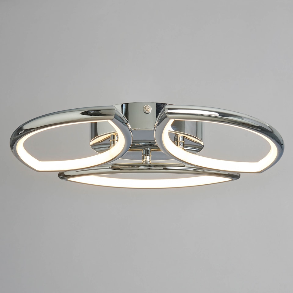 image 1 of BHS Karly LED Bathroom Flush Ceiling Light, Chrome
