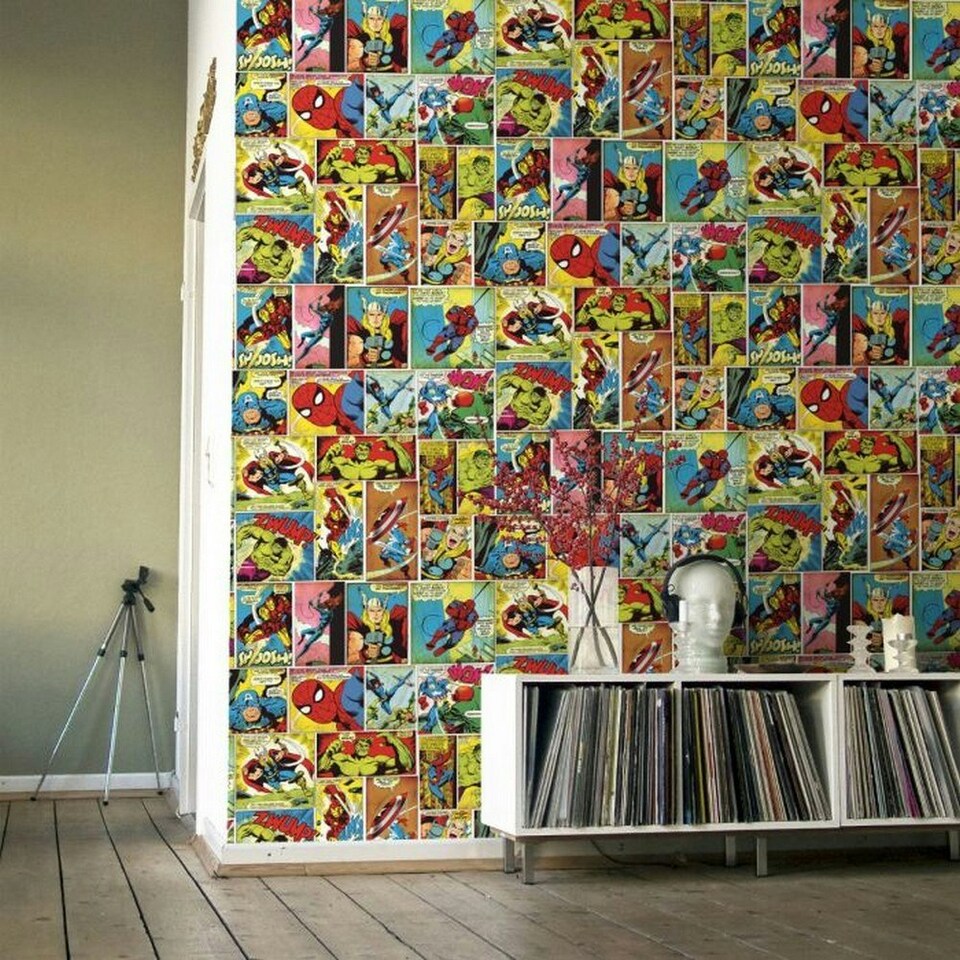 image 1 of Marvel Comic Strip Wallpaper - Multicoloured - 10m x 53cm