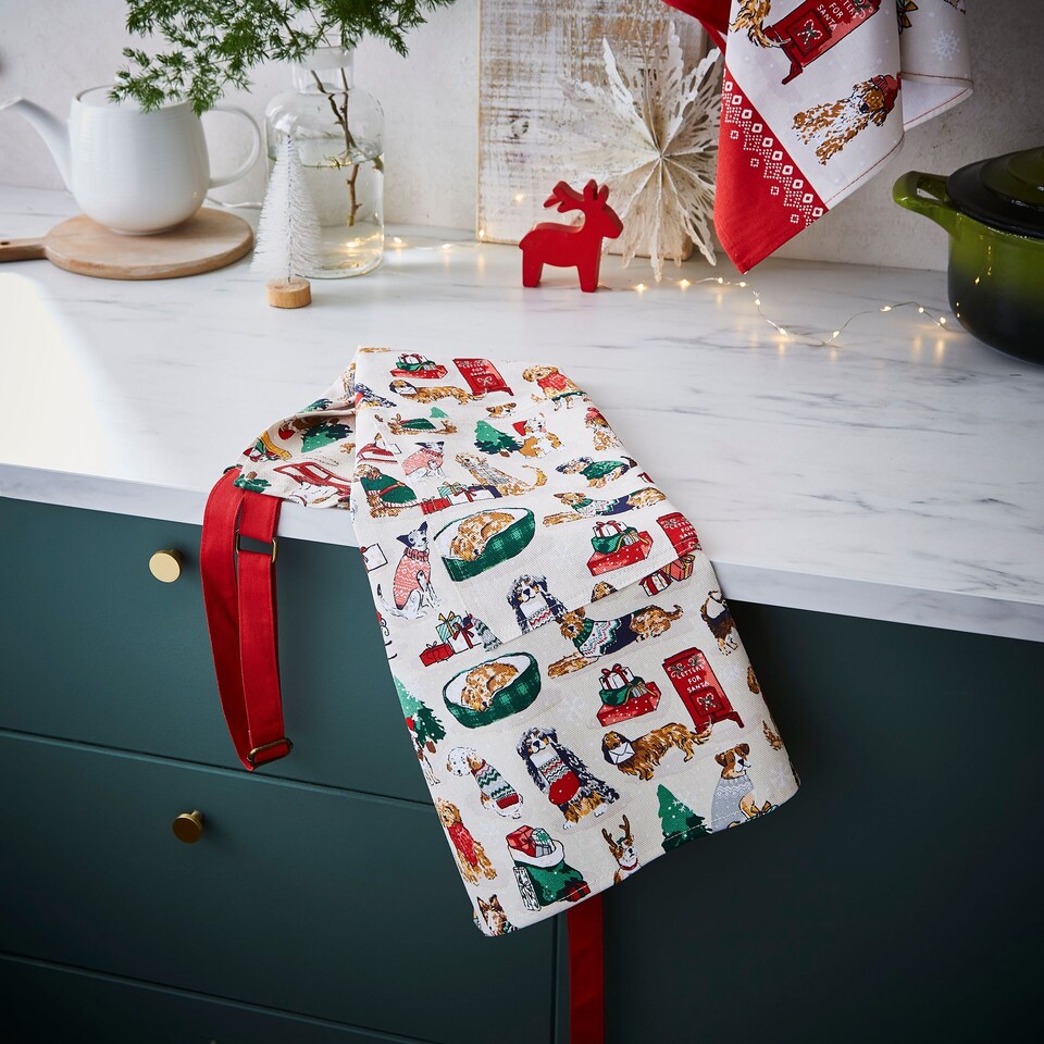 image 1 of Ulster Weavers Merry Mutts Apron - Cotton Red