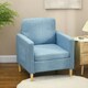 image 8 of HOMCOM Modern Armchair Upholstered Accent Chair for Bedroom Home Office  Blue