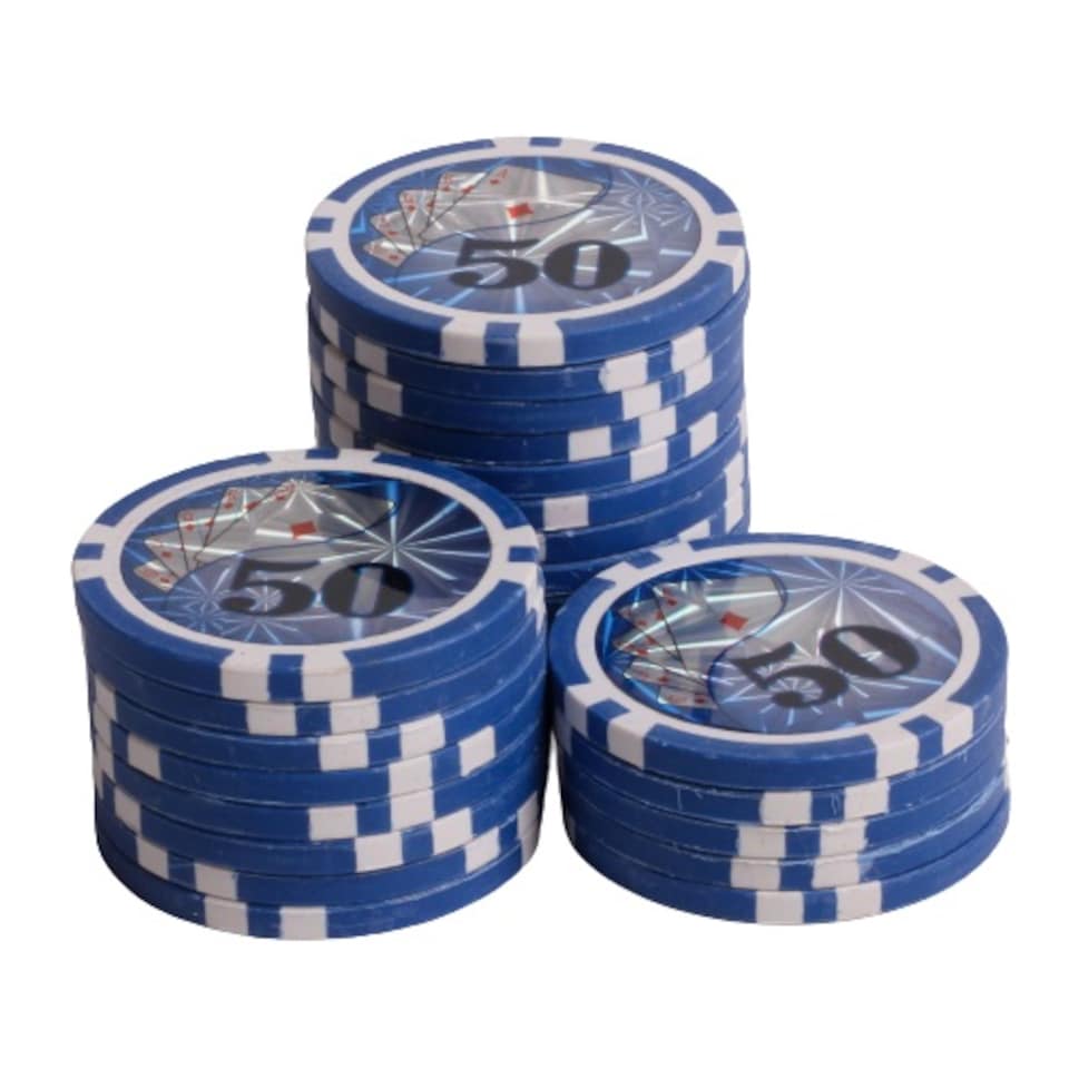 image 1 of Traditional 13.5G Poker Chips - Pack of 25 - Various Denominations | Green
