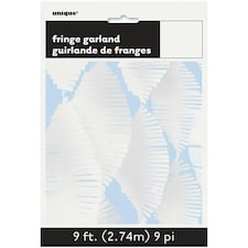 Unique Party Tissue Paper Fringe Garland - White - One Size