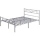 image 2 of Yaheetech Metal Platform Bed Frame with Cloud-inspired Design Headboard Antique Silver, 4ft6 Double