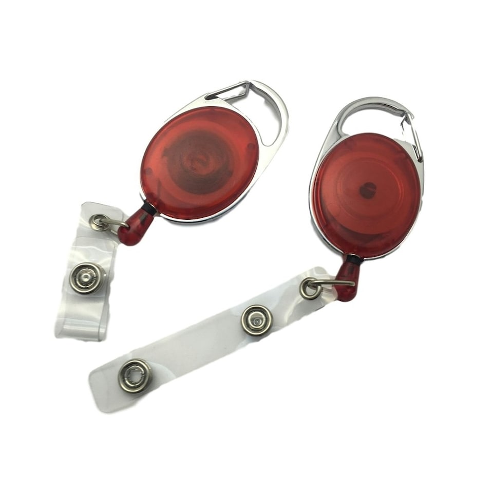 image 1 of Red Key Reel ID Card Badge Holder