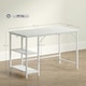 image 3 of HOMCOM 120 x 60 cm Home Office Desk Reversible Study Table for Bedroom White White