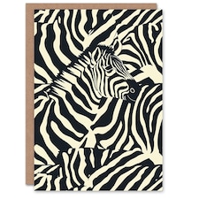 Animal White Zebra Stripe Pattern Bold Arty Birthday Card