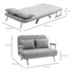 image 3 of HOMCOM 2 Seater Sofa Bed, Click Clack Convertible Bed Settee, Modern Faux Suede Upholstered Sofa with 2 Pillows for Living Room, Guest Room, Light Grey