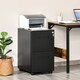 image 2 of Vinsetto Metal Mobile File Cabinet with Wheels, Lockable 2 Drawer Filing Cabinet for A4, Legal, Letter, Compact Under Desk Storage Unit with Pre-Assembled Body for Home Office, 39 x 48 x 67cm, Black