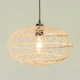 image 3 of ValueLights Caspian Wood - Rattan Natural Oval Ceiling Pendant Shade