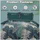 image 4 of VELVETIO Palms Complete Duvet Cover Set with Fitted Sheet Breathable Bedding Quilt Green | King