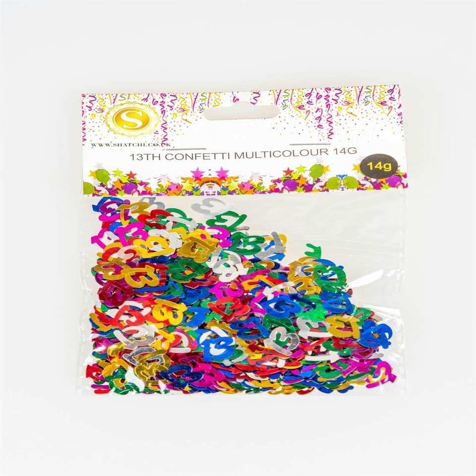 image 1 of 14g 13th Happy Birthday Multicolor Confetti - 4PK