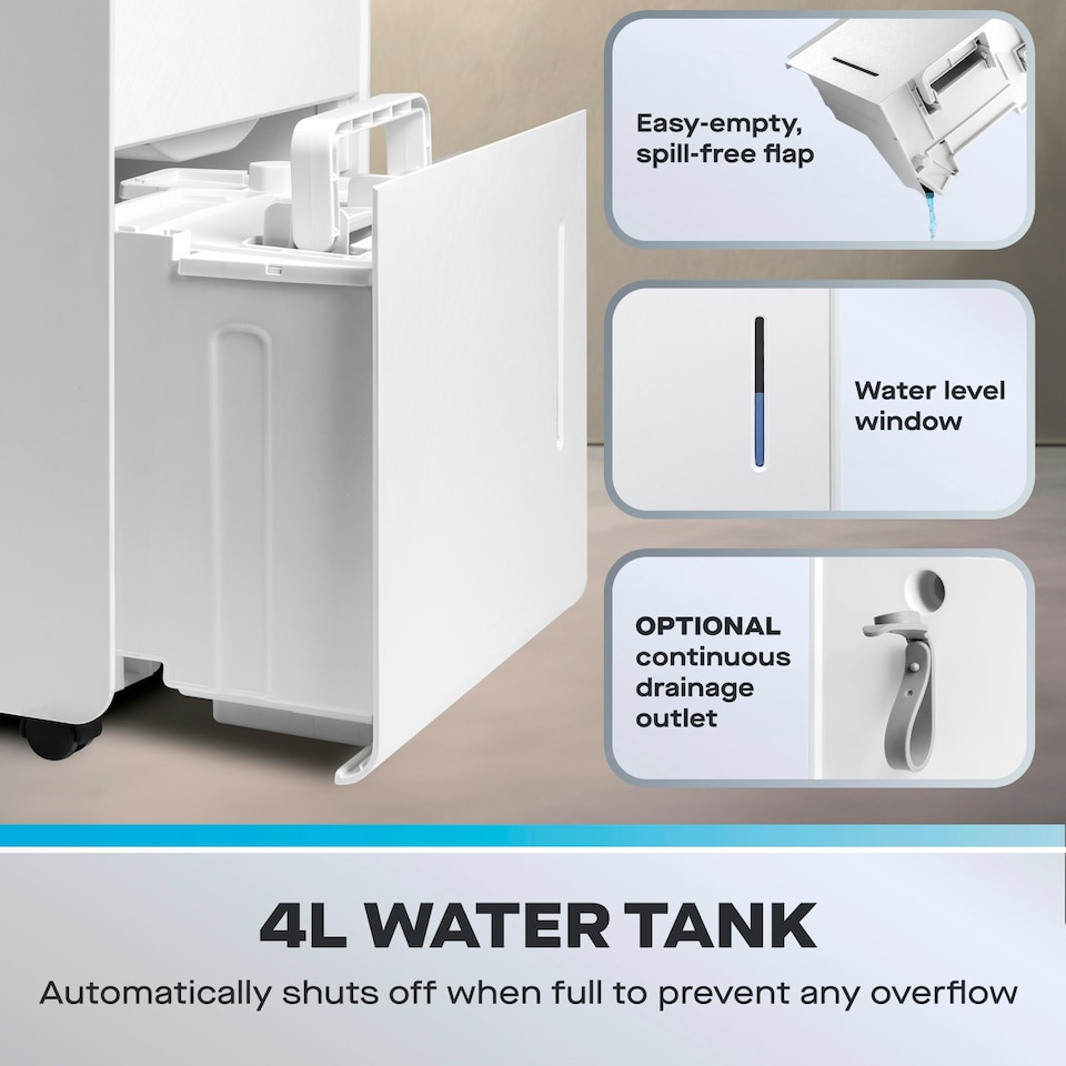 image 1 of Daewoo 20L Dehumidifier with Laundry & Quiet Modes, Air Purifier, 4L Tank