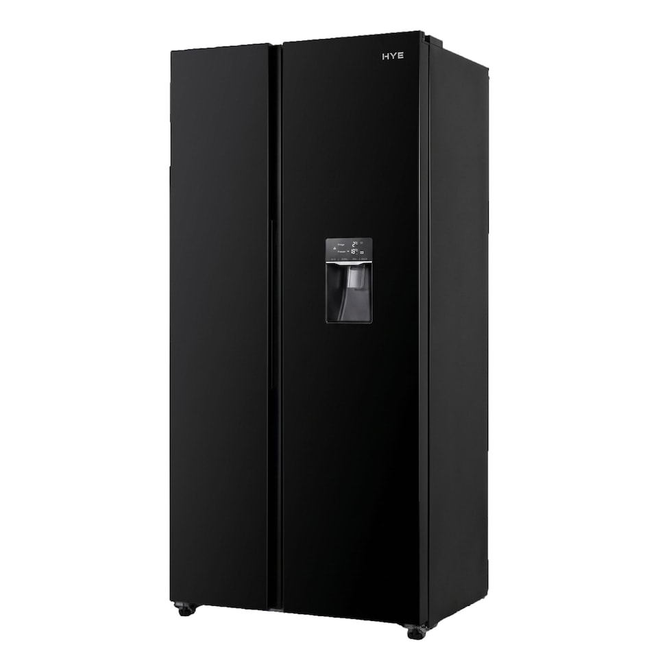 image 1 of HYE 529 Litre No Frost American Fridge Freezer with Non-Plumbed Water Dispenser, 91cm, Black - RF01AMWD532B01