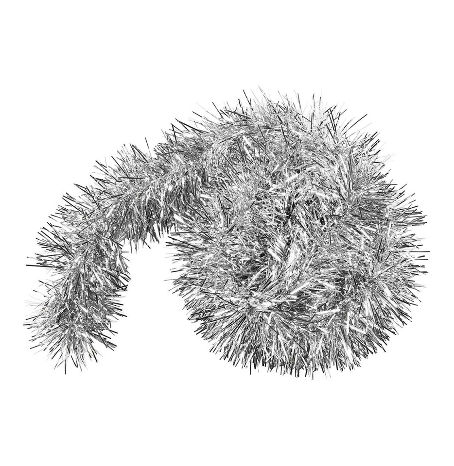 image 1 of 4Pcs Silver Tinsel Tree Decoration 1.8m