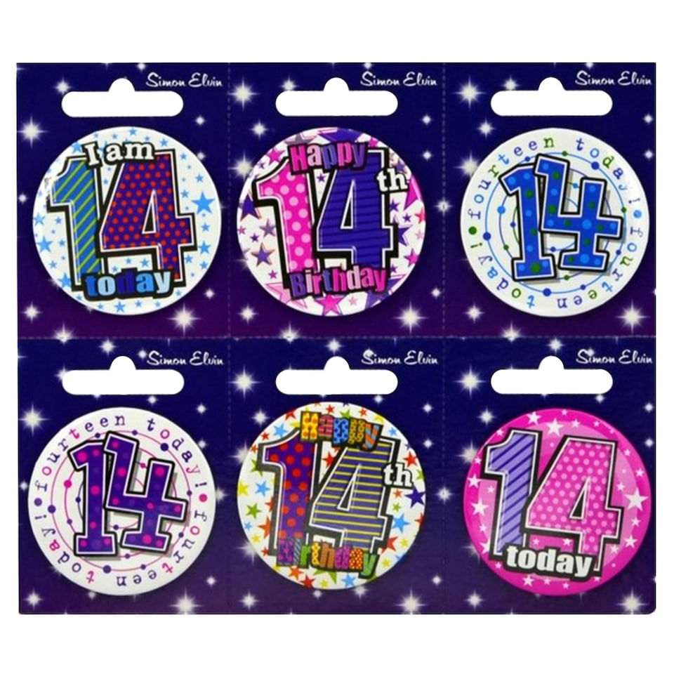 image 1 of Simon Elvin Various Ages (1-17) Small Badges (Pack Of 6) - Multicoloured - 2