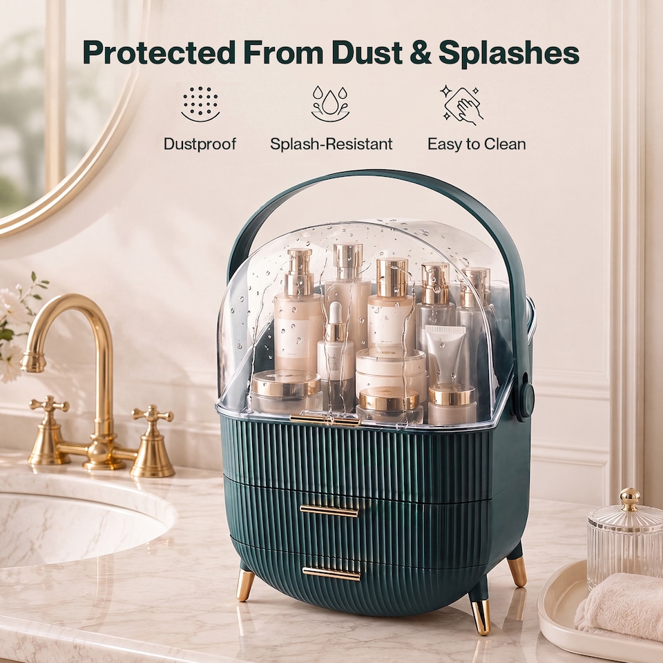 image 1 of ilus Makeup Organizer Case Drawer Portable Cosmetic Jewellery Storage Box